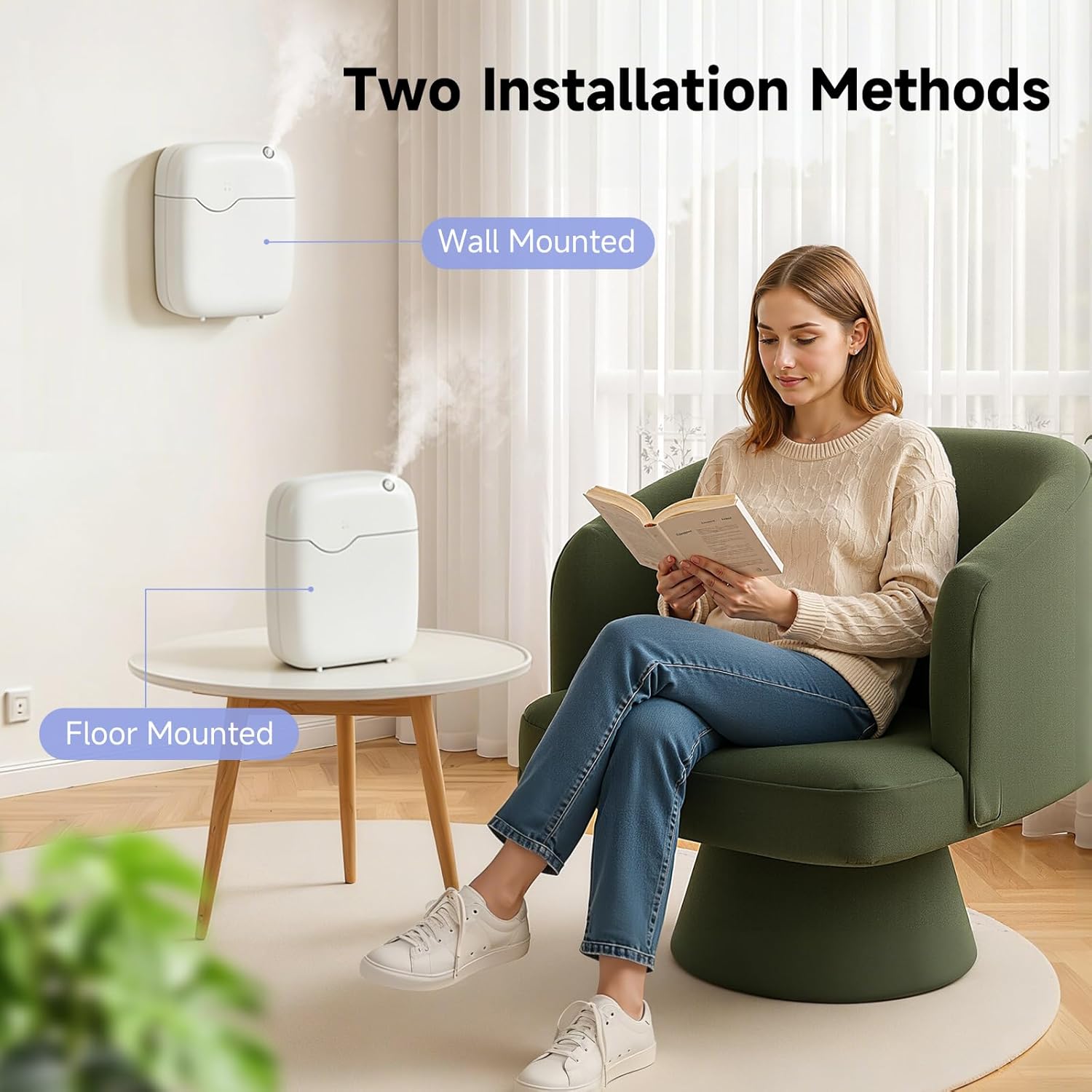 Waterless Essential Oil Diffuser - 3000 Sq.Ft Coverage, Whole-House Scent Diffuser Machine for Aromatherapy, 400ml, App Control Cold Air Oil Diffusers for Home Hotel Large Room Office Father Gifts