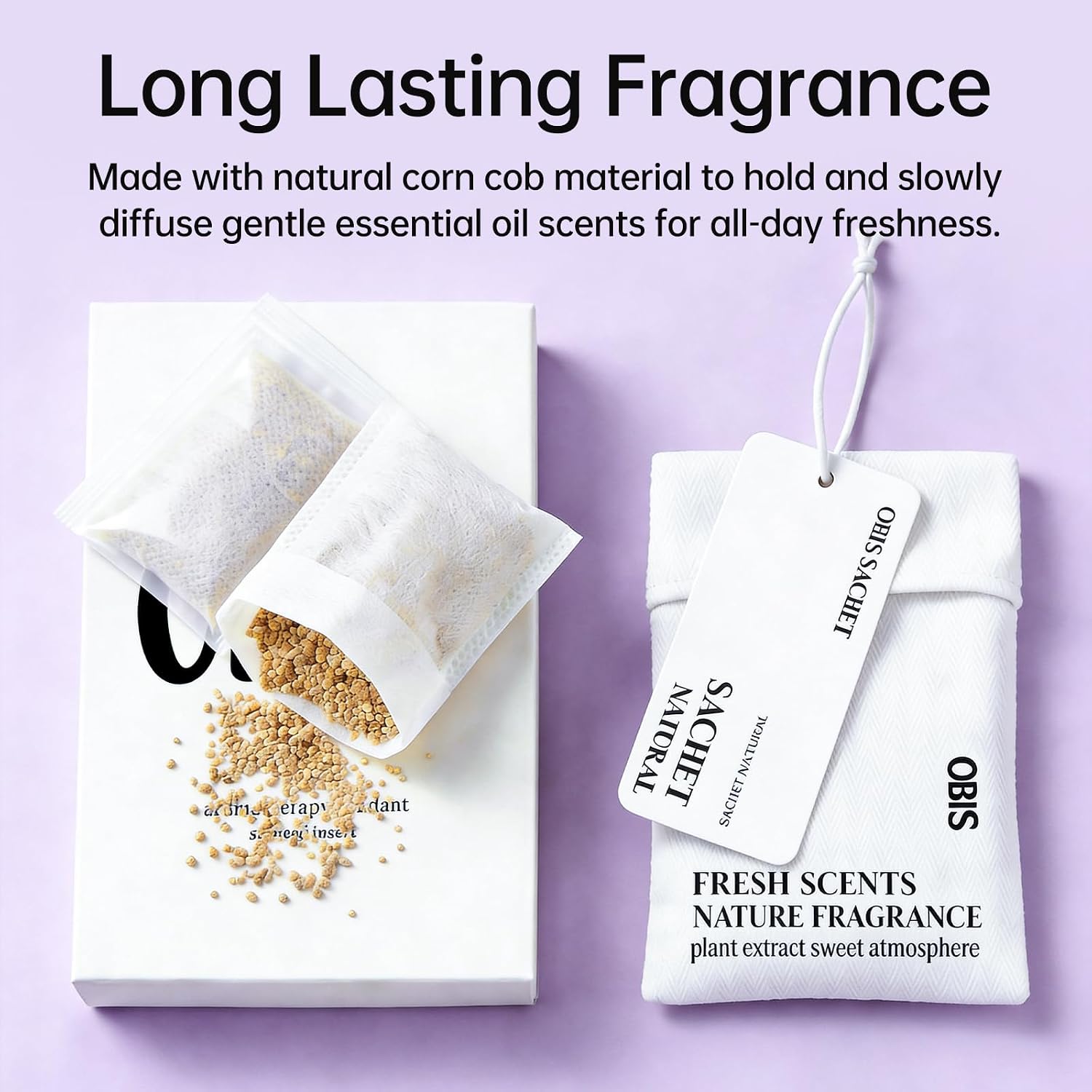 10 Pack Lavender Sachets for Drawers and Closets, Long-Lasting Home Fragrance Sachet, Scented Sachets for Bedroom, Closet, Drawer and Car