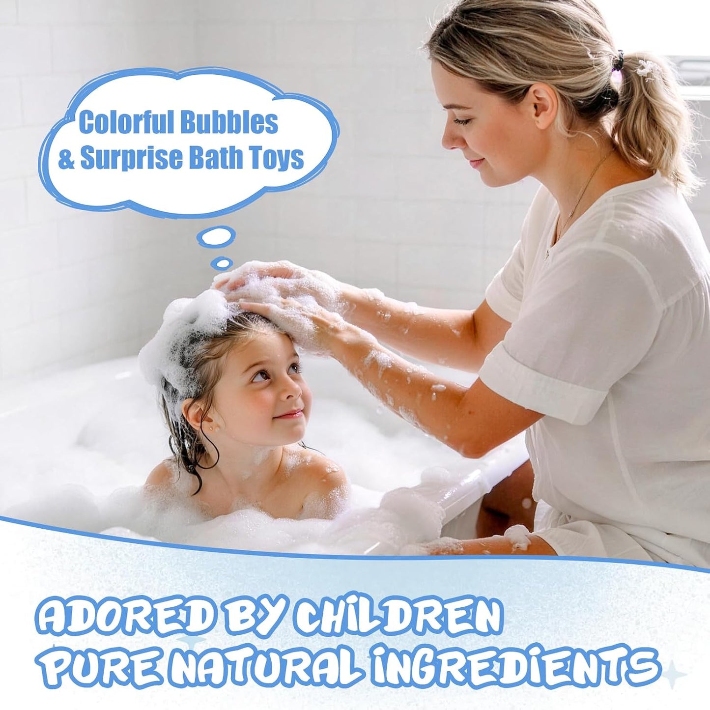 Bath Bombs with Toys Inside for Kids Toddler 1-3 Fizz Bathbombs Surprise Natural Organic Bubble Balls Boys and Girls Gifts Bulk Beads Foam Bubbly Ocean Burbujas para Bañera Niños