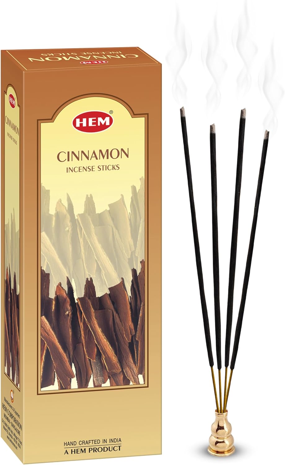 Hem Cinnamon Incense Sticks (120 Sticks, 6 Boxes Inside) - 9 Inches Long, 20g per Box - Perfect for Meditation, Rituals,Cleansing & Yoga.