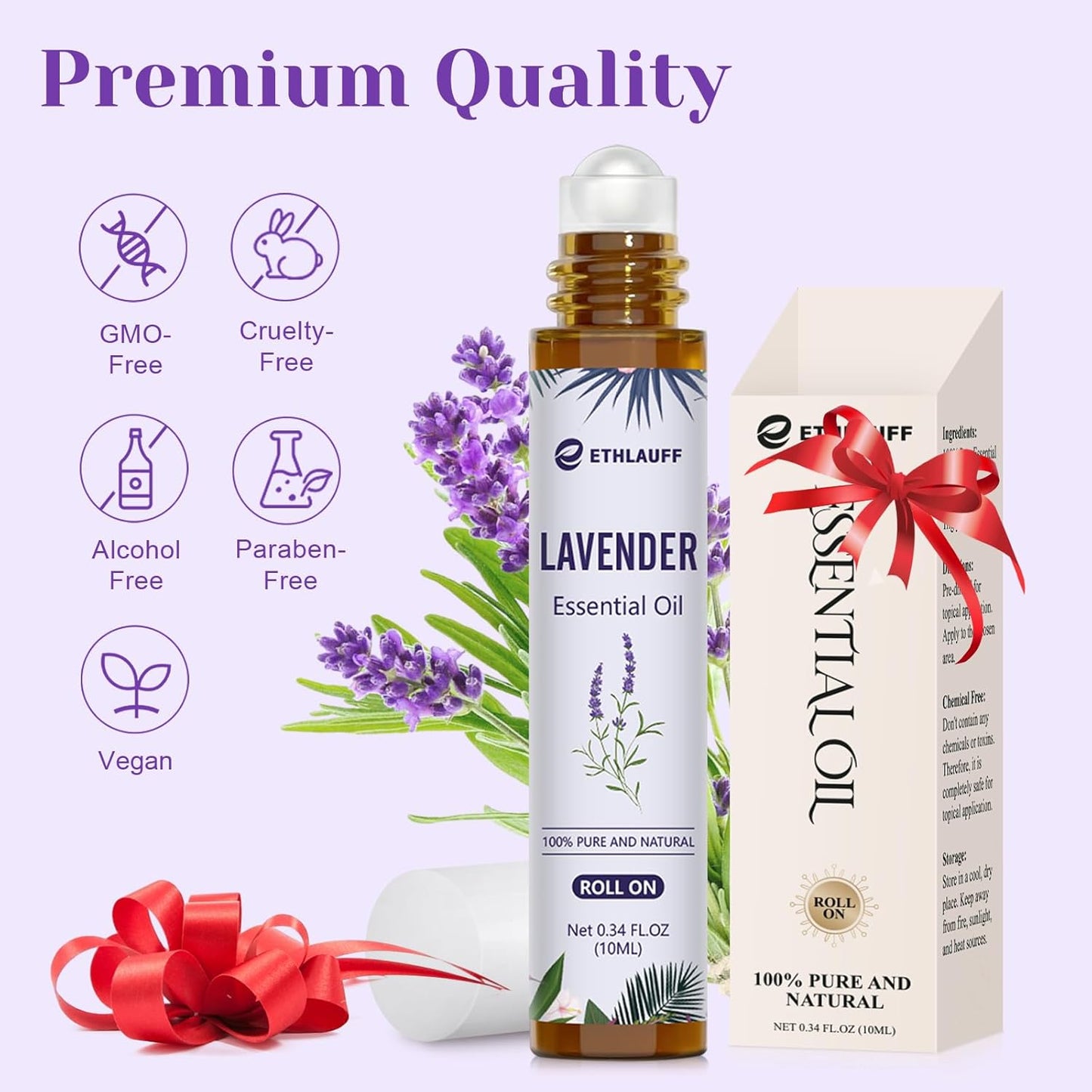 Lavender Essential Oil Roll On, Lavender Touch Essential Oil - 10 mL Roll On for Sleep and Relaxation
