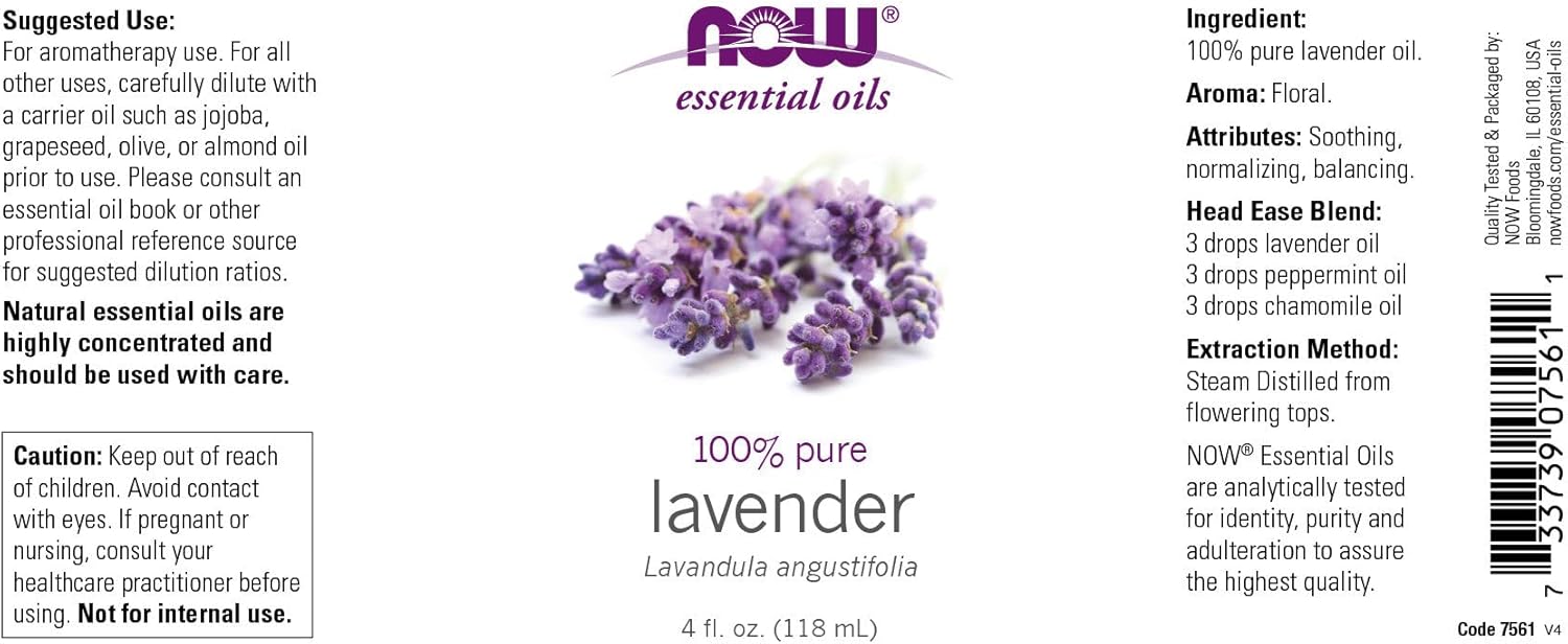 Now Foods Lavender Oil, 4 Oz