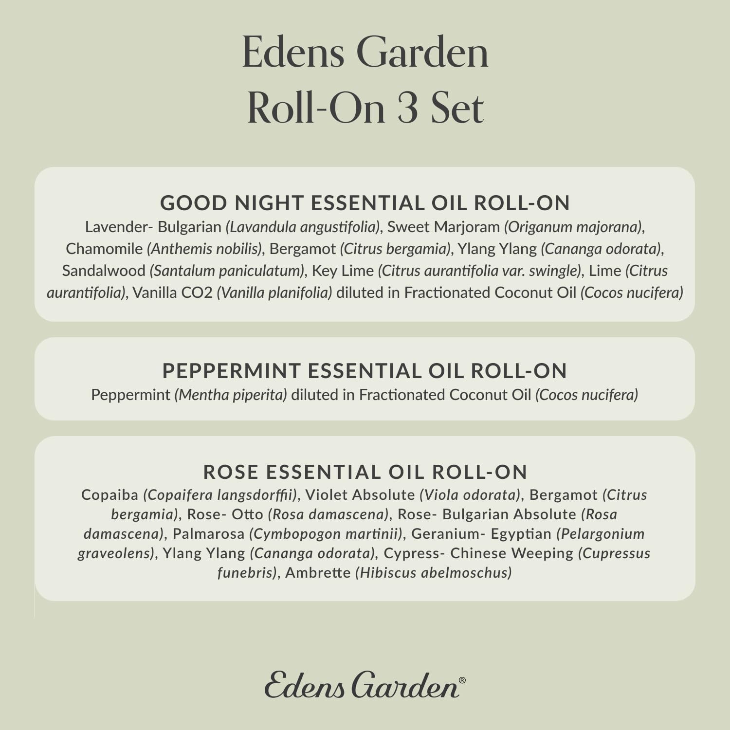 Edens Garden Essential Oil Roll-On 3 Set, 100% Pure Therapeutic Grade & Natural Aromatherapy Roller Blends For Relaxation, Sleep & Skin Care Oils - For Massage, Body & Self Care, 10 ml Roll-On/ 3 Pack