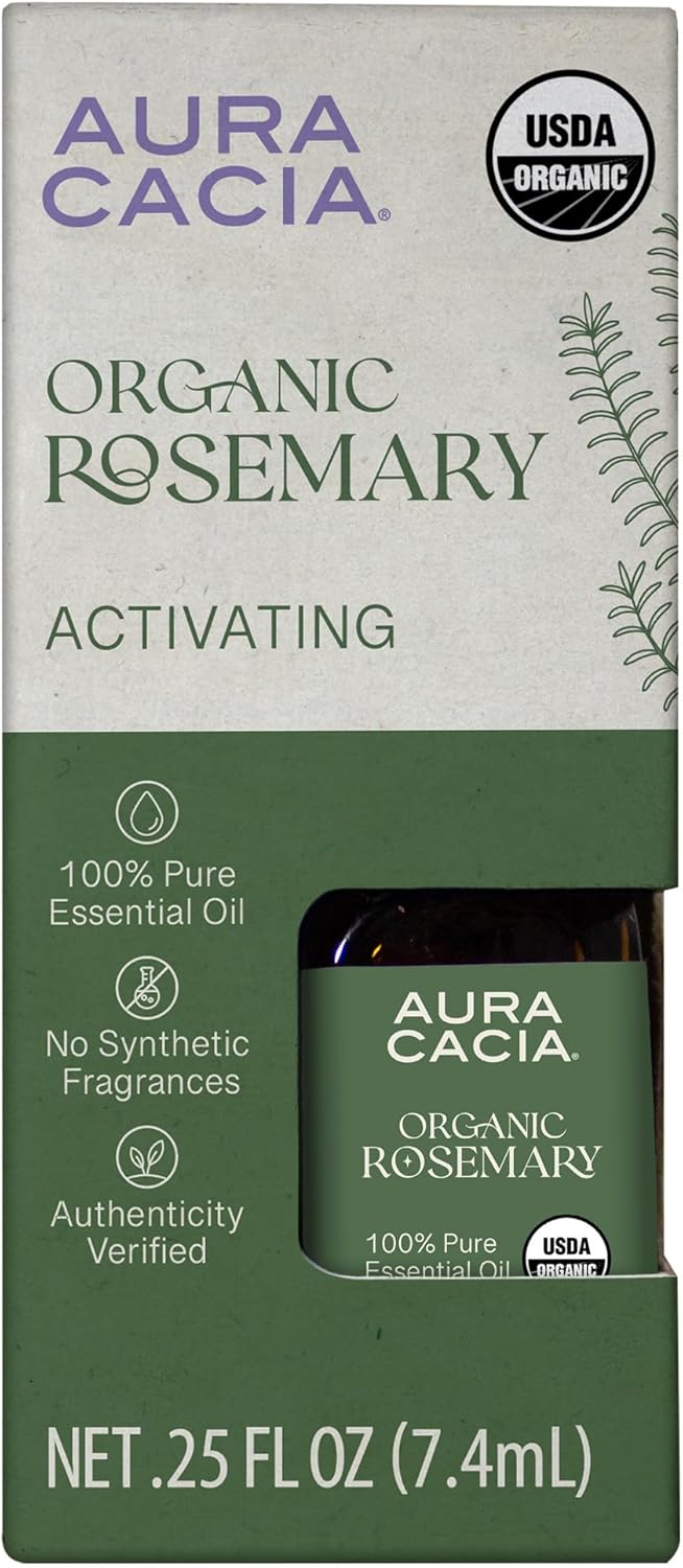 Aura Cacia Rosemary, Boxed 0.25 fl. oz., Essential Oils | 0.25 Fl Oz (Pack of 1)