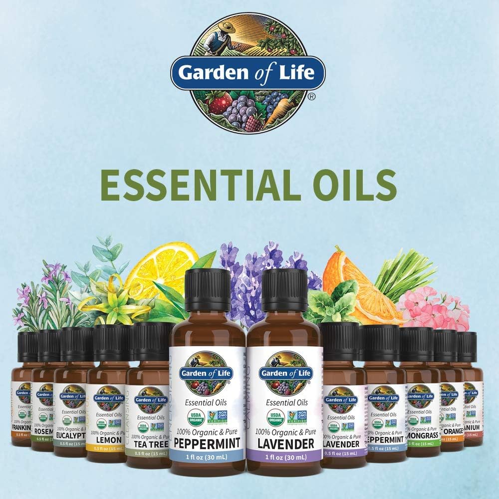 Garden of Life Essential Oil, Rosemary 0.5 fl oz (15 mL), 100% USDA Organic & Pure, Undiluted & Non-GMO - for Diffuser, Aromatherapy, Meditation - Energizing, Stimulating, Refreshing, Clarifying