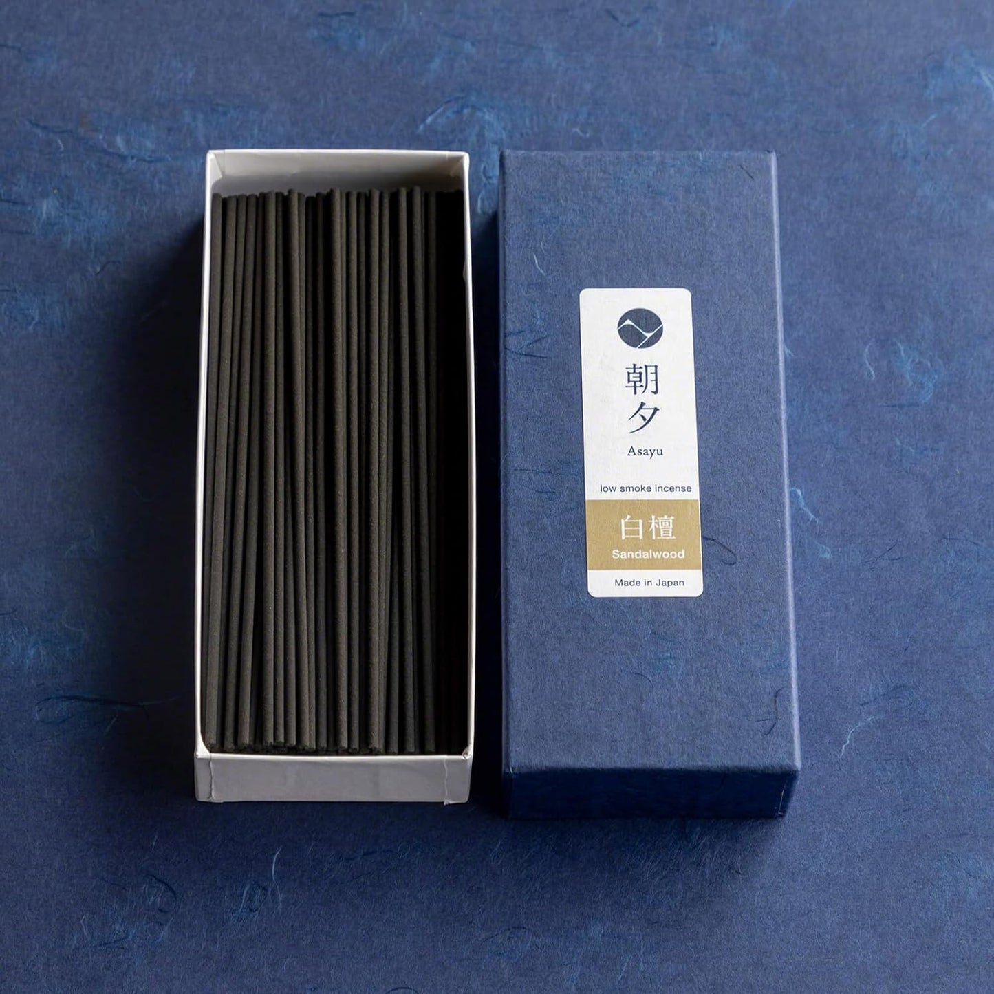 Asayu Japan Sandalwood Incense Sticks - Low Smoke Japanese Incense, 40g (70-80 Sticks), Made in Japan, Smokeless for Less Irritation and Non-Toxic, for Meditation, Relaxation & Home Fragrance