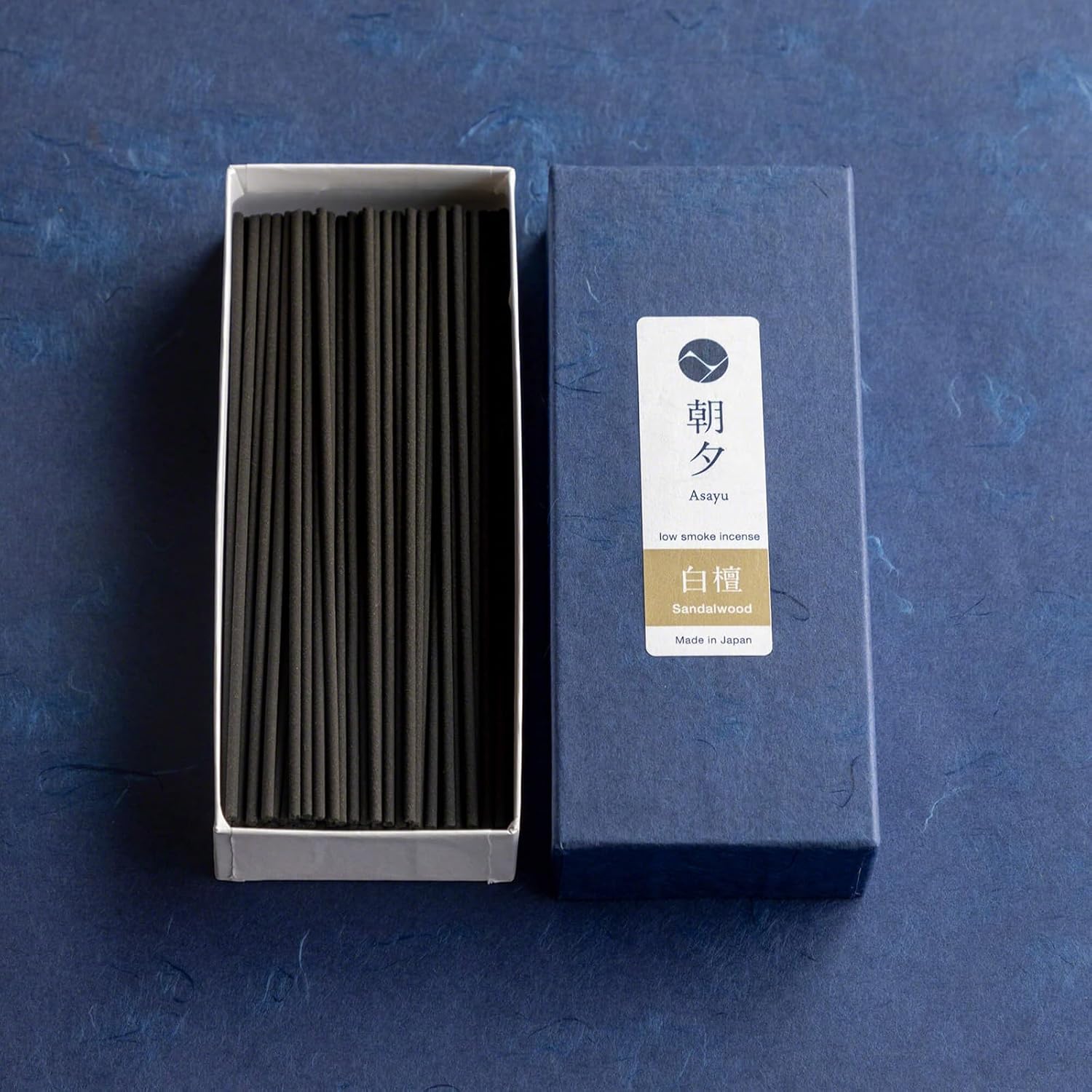 Asayu Japan Sandalwood Incense Sticks - Low Smoke Japanese Incense, 40g (70-80 Sticks), Made in Japan, Smokeless for Less Irritation and Non-Toxic, for Meditation, Relaxation & Home Fragrance