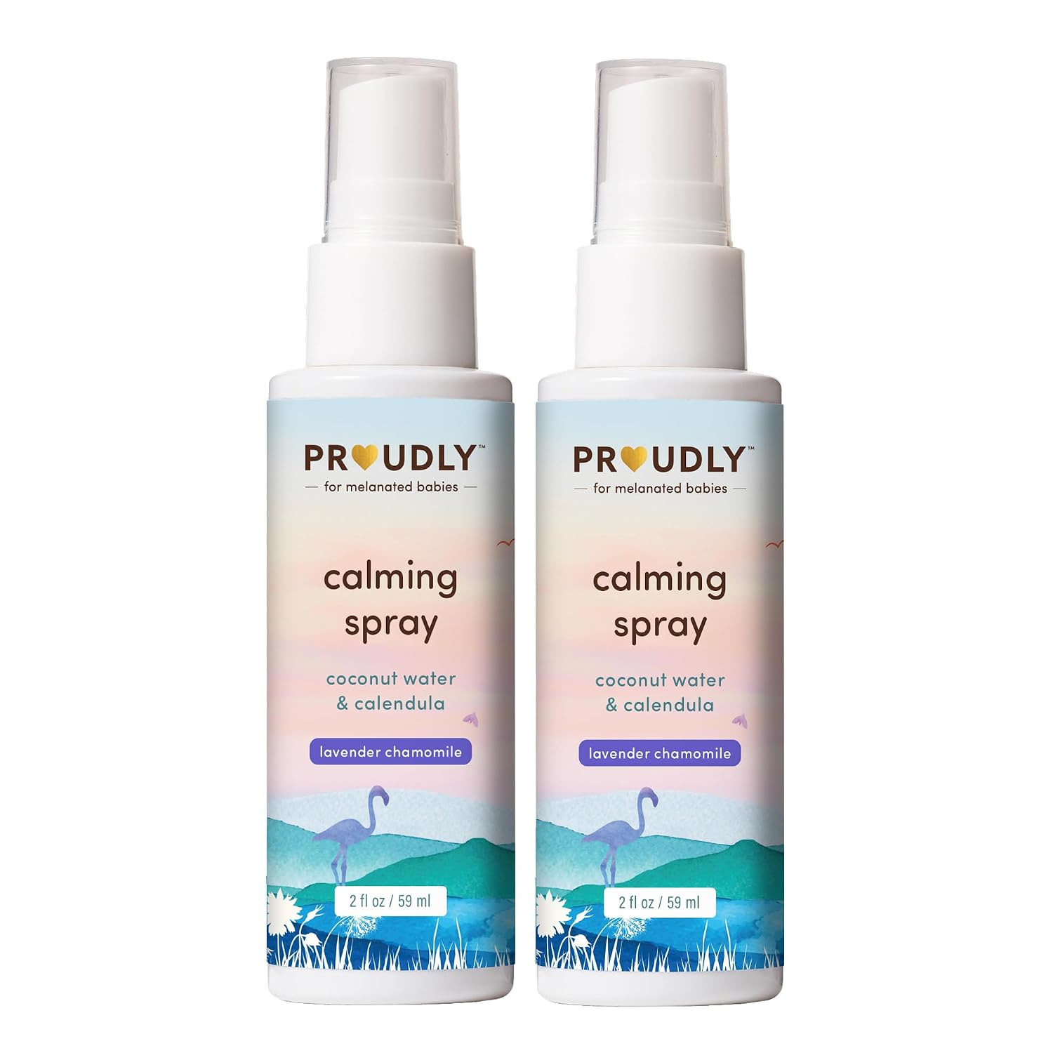 PROUDLY Baby Calming Spray with Lavender & Chamomile Essential Oils — Bedtime Sleep Mist for Newborns, Infants & Toddlers, Room, Linen & Skin Spray, No Synthetic Fragrance, 2-Pack (2 oz)