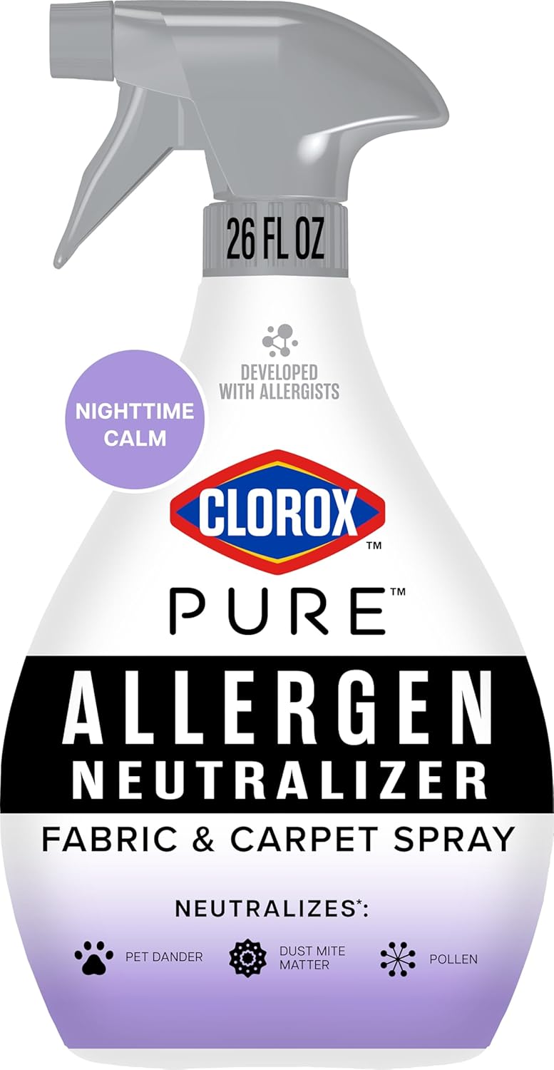 Clorox PURE Allergen Neutralizer Fabric and Carpet Spray, Nighttime Calm, 26 Fluid Ounces