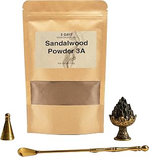 Australian Sandalwood Powder 100g - 3A Grade Natural Incense Powder for DIY Incense Sticks, Cone Making, Aromatherapy - Includes 3-Piece Cone Mold Set (Incense Burner, Mold, Spoon)