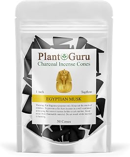 Egyptian Musk Charcoal Incense Cones 1" TOPFLOW - 50 Pack - Natural Scented Cones Handmade Hand Dipped
