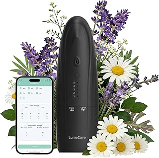Plug-in Waterless Essential Oil Diffuser Smart App Bluetooth Scent Machine, Hotel Collection Cold Air Nebulizing Diffuser, Black
