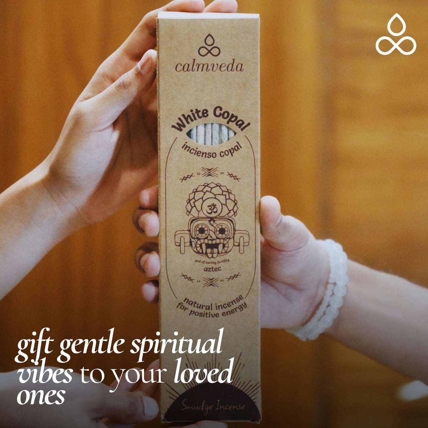 CALMVEDA White Copal Incense Sticks - 24+ Sticks Thick, Natural Resin Incense Made from Mexican Copalsera | Sweet Smelling Spiritual Inscents for Purification (Incienso De Copal)