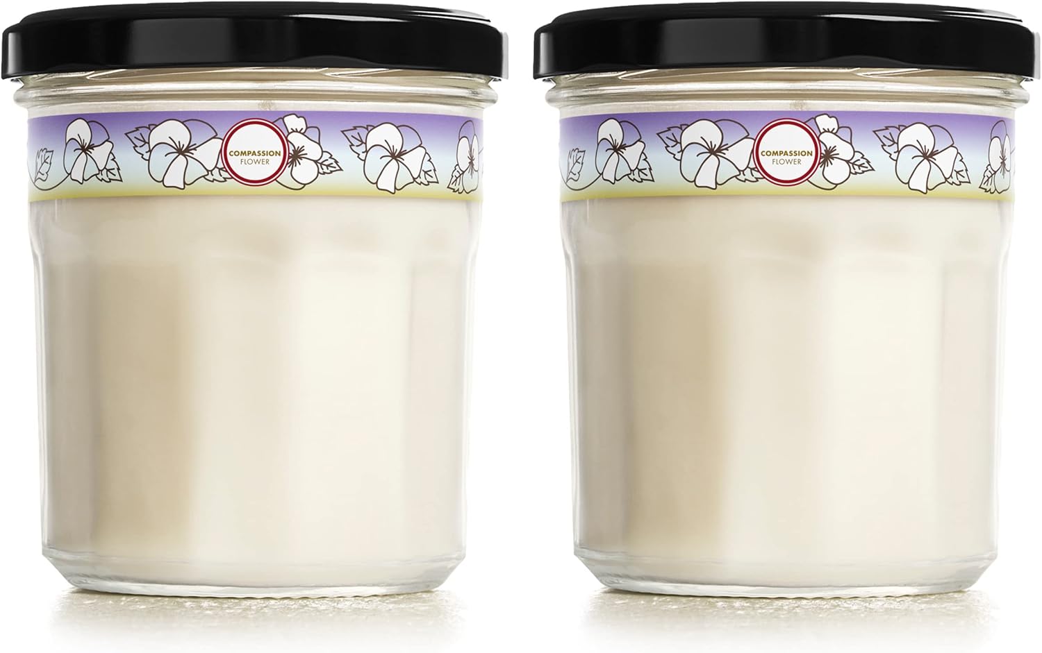 MRS. MEYER'S CLEAN DAY Soy Aromatherapy Candle, 35 Hour Burn Time, Made with Soy Wax and Essential Oils, Compassion Flower, 7.2 oz - Pack of 2