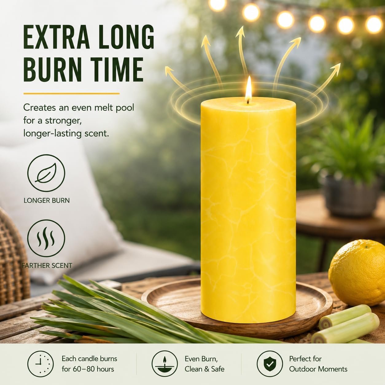 Citronella Candles Outdoor,Large Citronella Pillar Candles, 2x4 Inch,Summer Outdoor Candles Bulk for Home,Scented Candles for Patio,Wedding Candle Decoration Candle jar-Candles