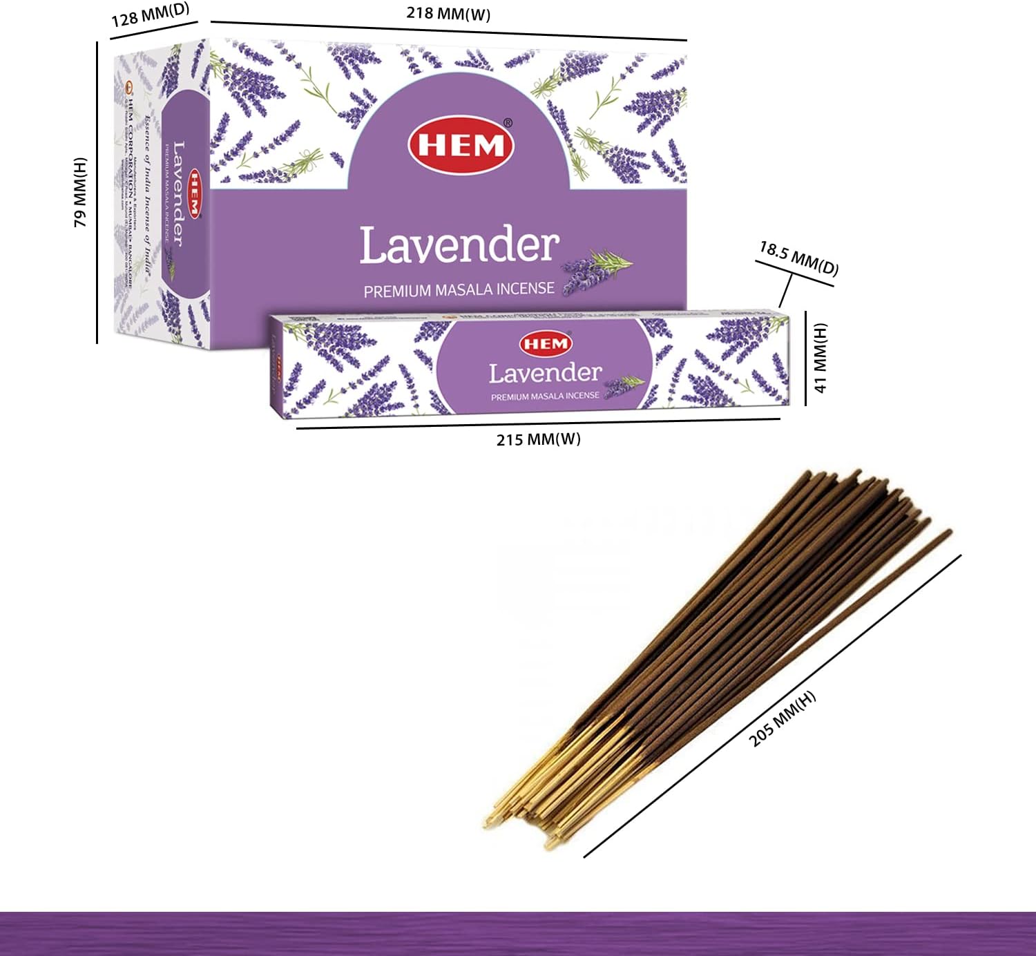 HEM Masala Incense Sticks – 12 Packets (15g Each) | Premium Handcrafted Aroma | Calming, Purifying Scent for Meditation & Yoga | Long-Lasting Fragrance for Home & Relaxation. (Lavender)