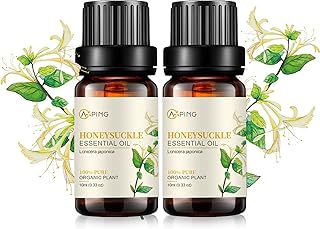 2-Pack Honeysuckle Essential Oil - 100% Pure Organic Natural Plant (Lonicera Japonica) Honeysuckle Oil for Diffuser, Aroma, Spa, Massage, Yoga, Perfume, 2x10ML