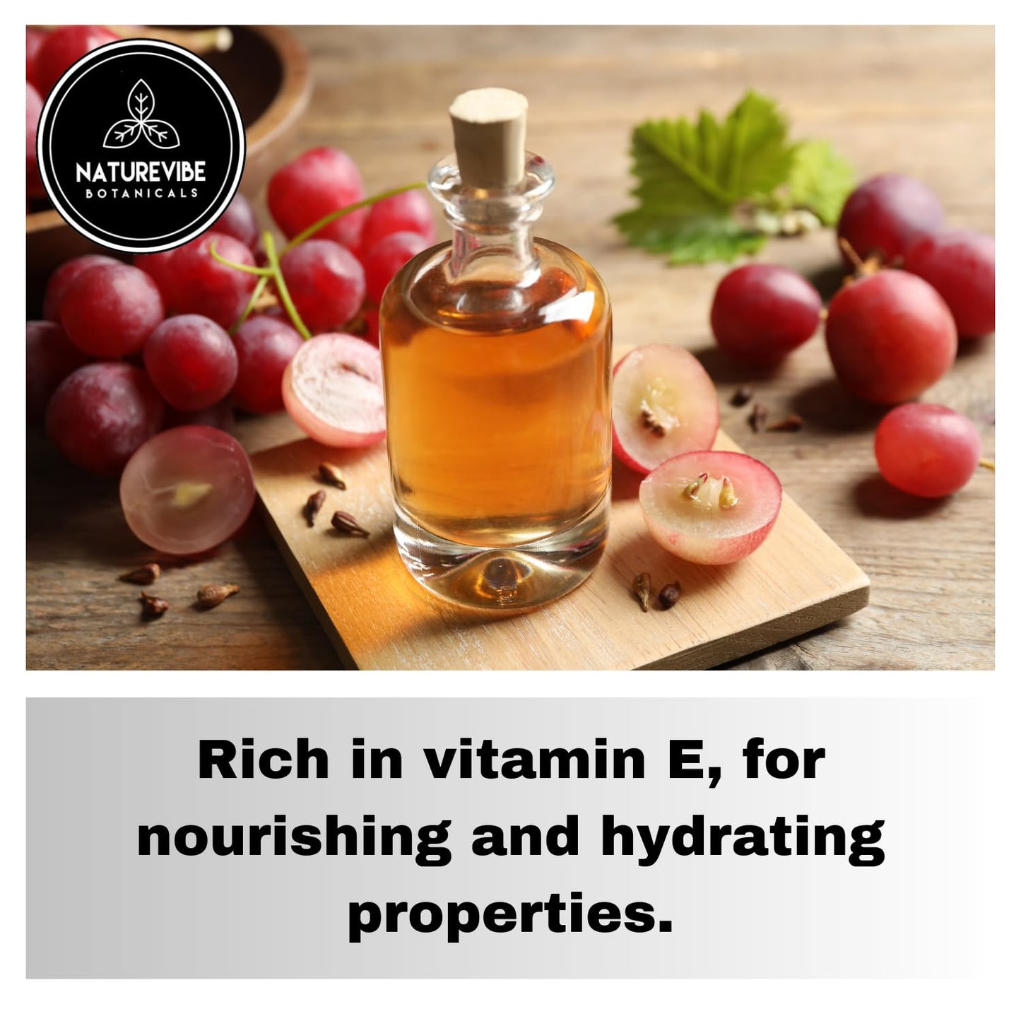 Naturevibe Botanicals Grapeseed Oil 32oz and Sweet Almond Oil 32oz|Oil Combo
