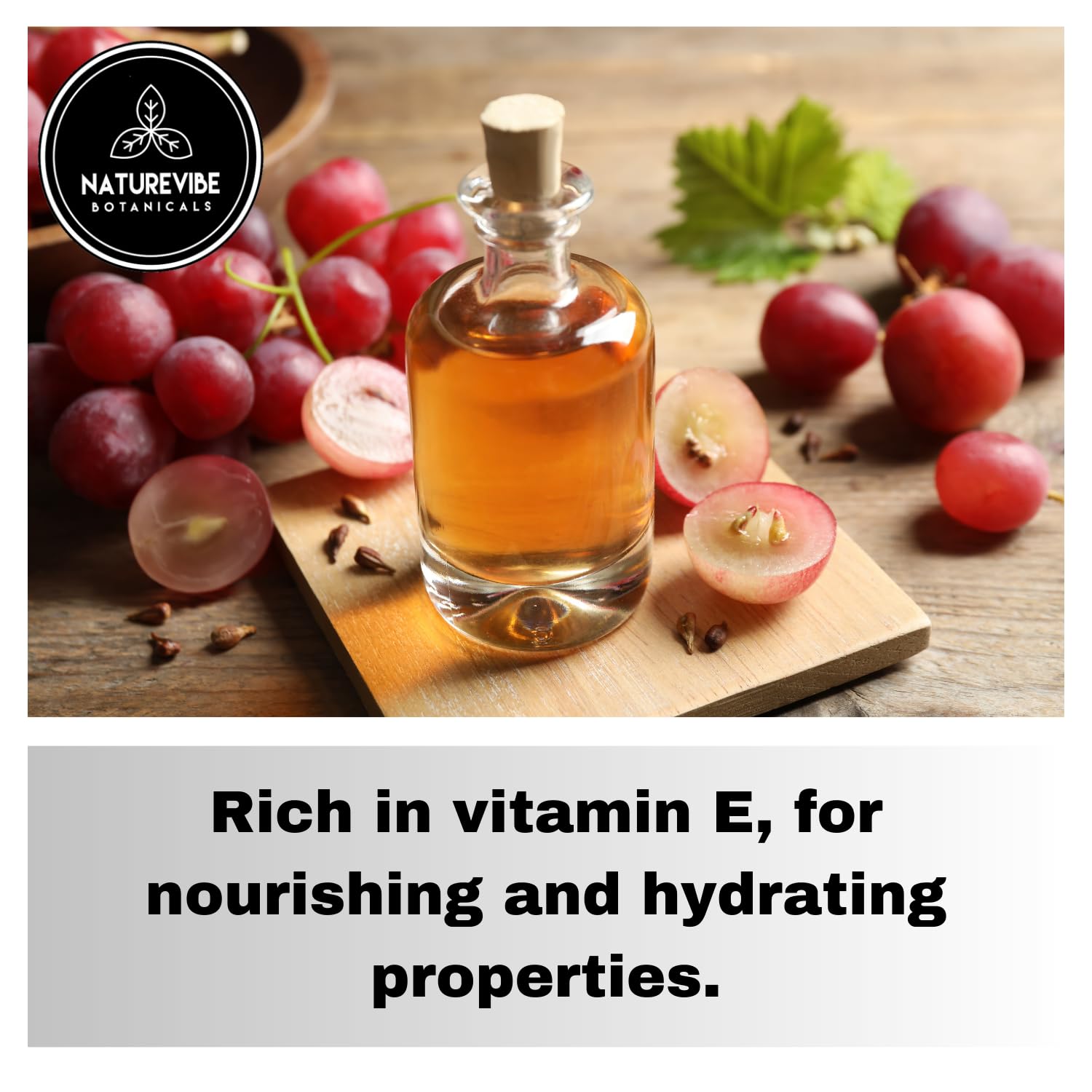 Naturevibe Botanicals Grapeseed Oil 32oz and Sweet Almond Oil 32oz|Oil Combo