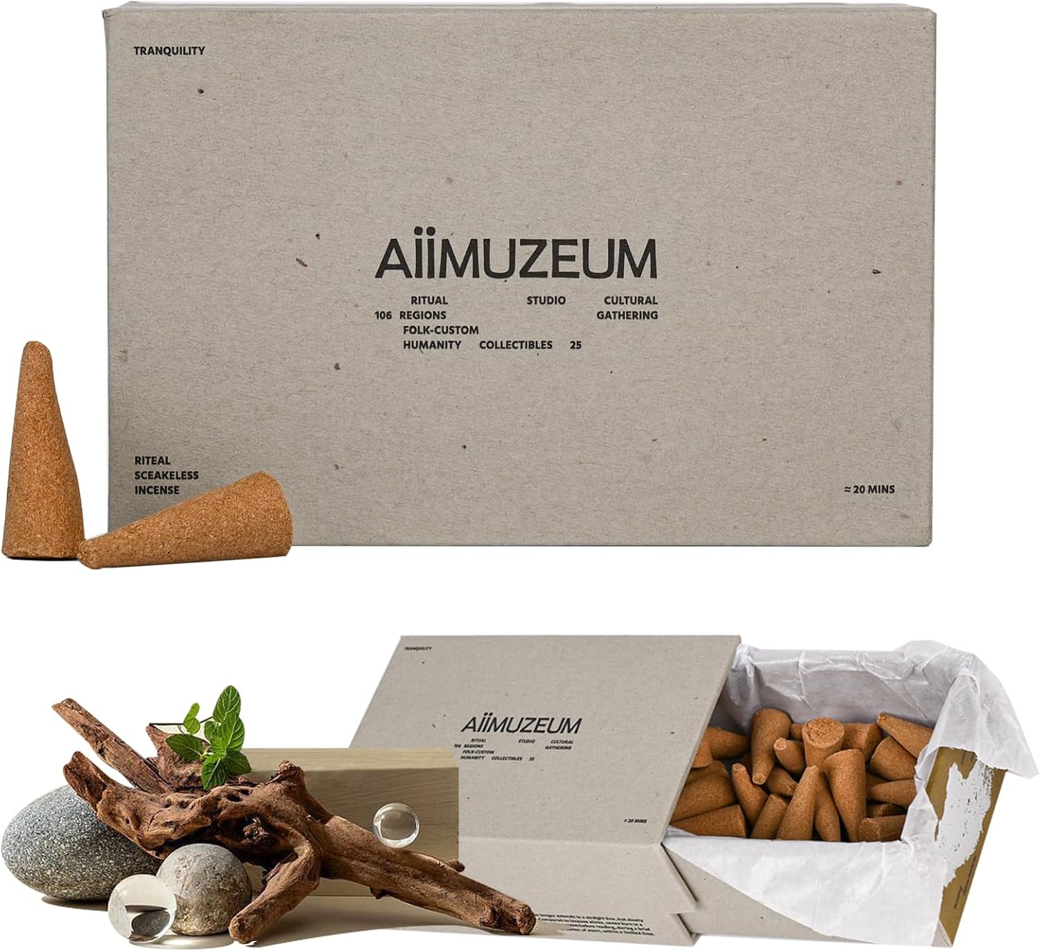Aiimuzeum® Natural Cedar Incense Cones 30 PCS- Handmade Excellence, Long Burning Perfect for Relaxation and Meditation,Aromatic Rooms,Air Purifier Home and House Decor (Himalayan-Cedar)