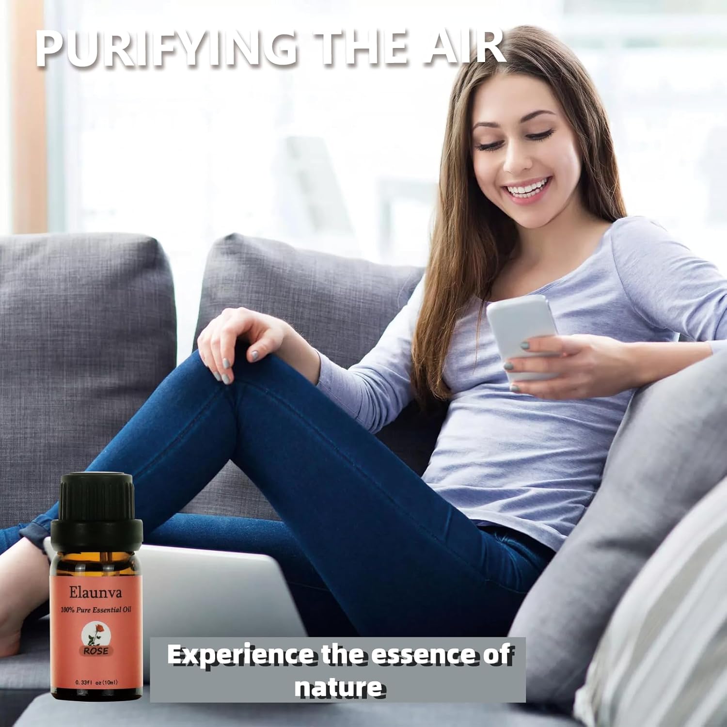 Essential Oils Set,100% Pure Natural,4 Scents(Clove/Chamomile/Rose/Ylang),for Valentine's Day GIF and Home Fragrance,Aroma Therapy Oil,Gift for Friends/Family (0.33Fl Oz*4, Flower Set)