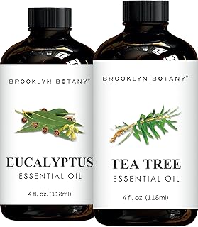 Brooklyn Botany Eucalyptus & Tea Tree Essential Oils – 4 Fl Oz (Pack of 2) – 100% Pure & Natural – Clean & Purifying Aromatherapy Blend
