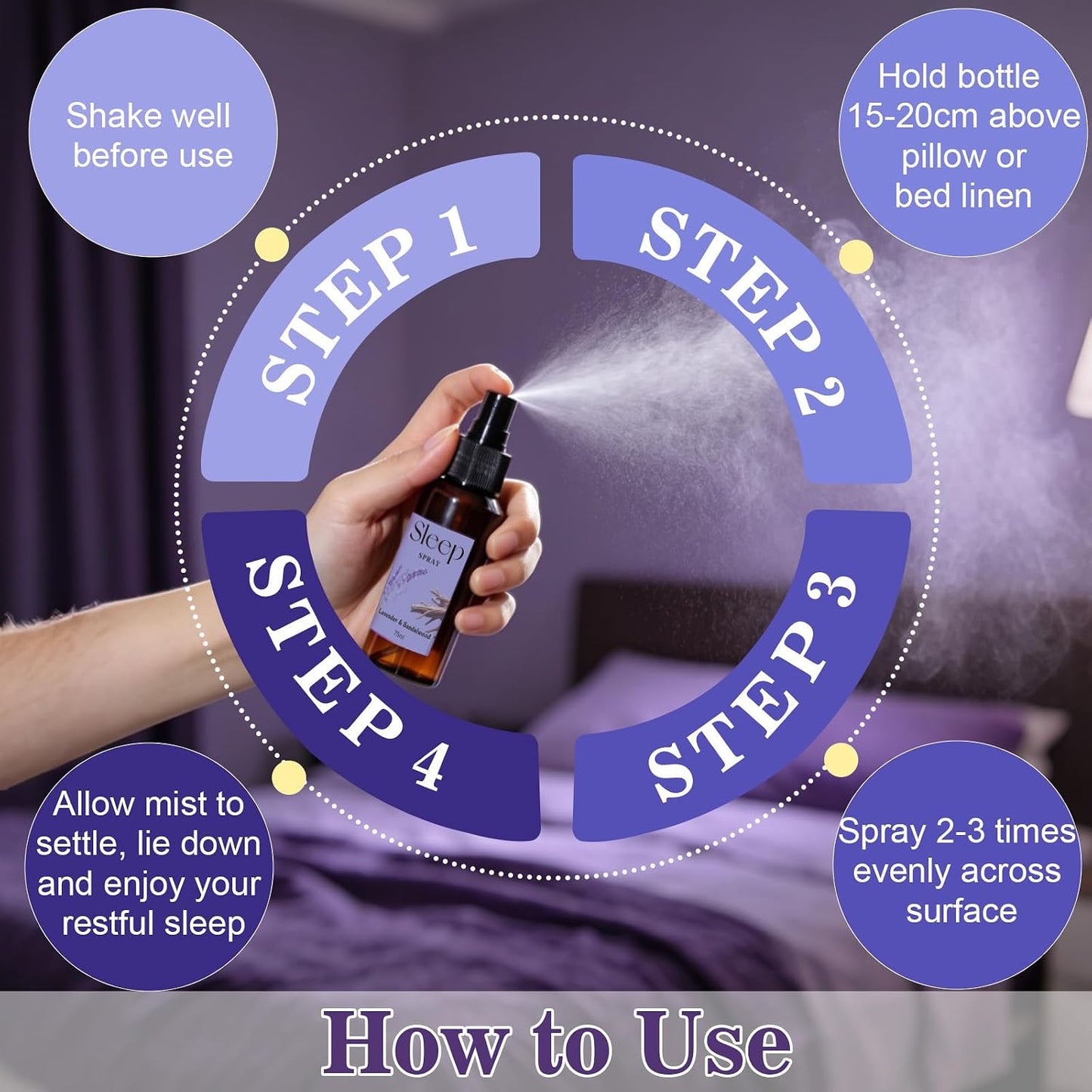 STRN Room Spray with Lavender Essential Oil for Sleep, Sleep Spray, Pillow Spray, 2 Scents - Lavender & Chamomile, Sandalwood, Sweet Dream Fragrance Mist, 75 ML x 2 Bottles