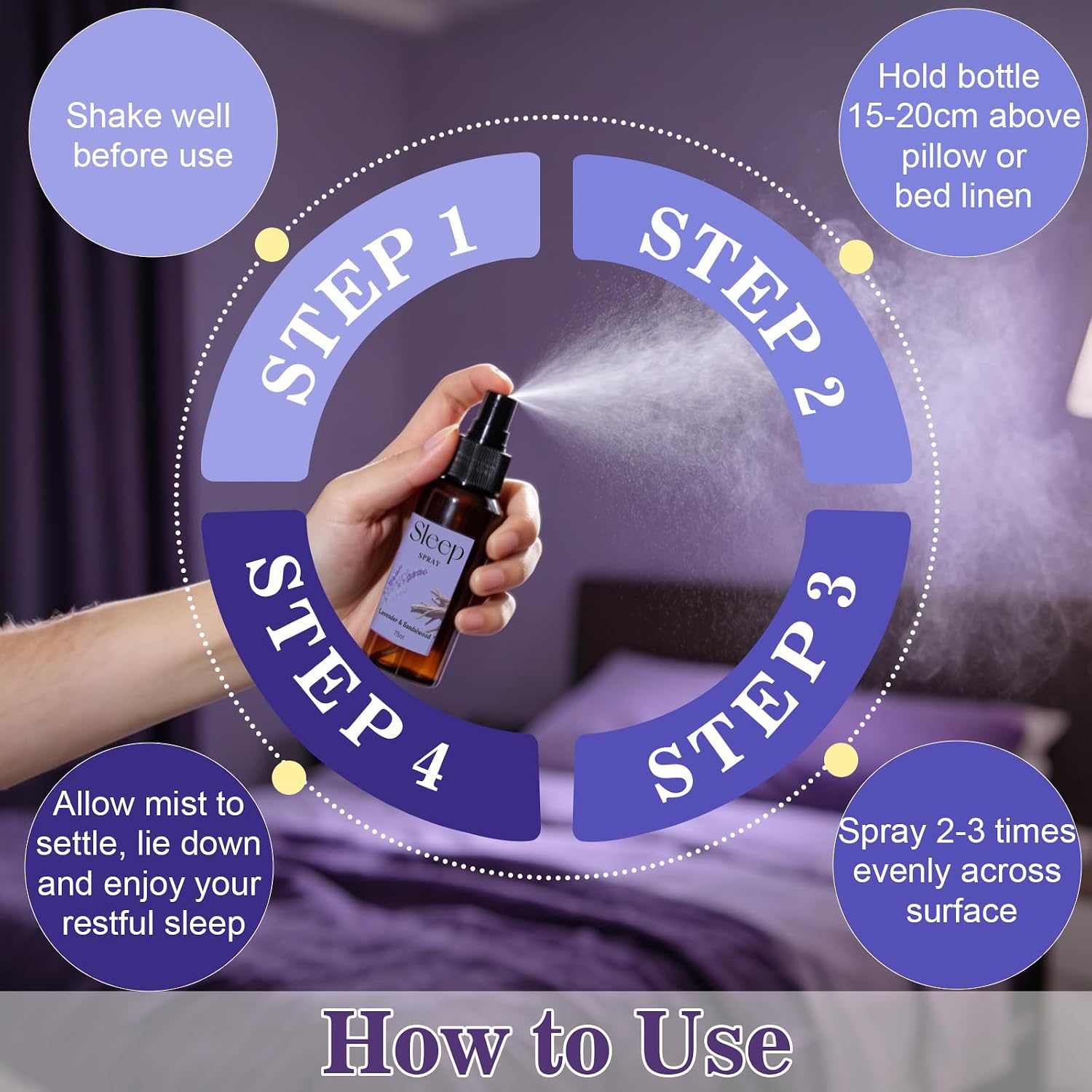 STRN Room Spray with Lavender Essential Oil for Sleep, Sleep Spray, Pillow Spray, 2 Scents - Lavender & Chamomile, Sandalwood, Sweet Dream Fragrance Mist, 75 ML x 2 Bottles