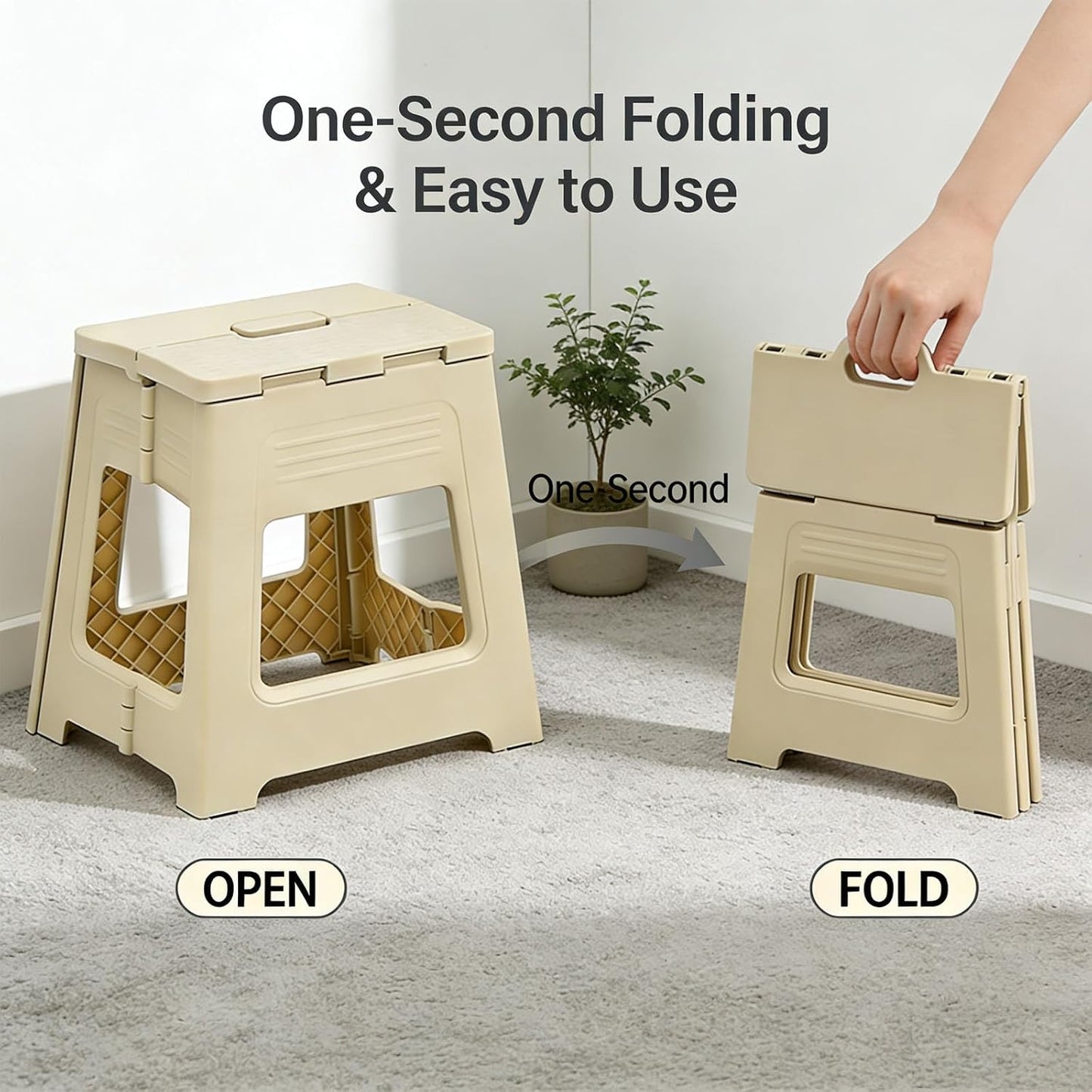 Foldable Shower Stool for Shaving Legs, Plastic Shower Foot Rest for Inside Shower,11.9" High Anti-Slip Foot Step to Shave Leg Small Folding Bench Shaving Stool for Travel/Bathroom