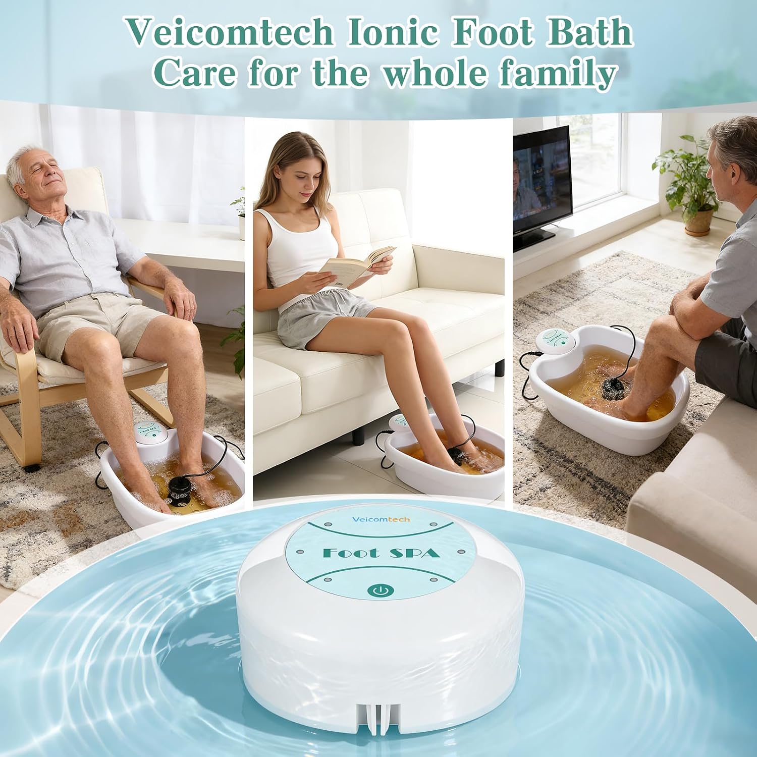 Portable Ionic Detox Foot Bath Machine, Ionic Detox Foot Spa Chi Cleanse with 5 Liners for Home Use Spa Club Salon or Holiday Travel Gift US Stock(Tub not Include)
