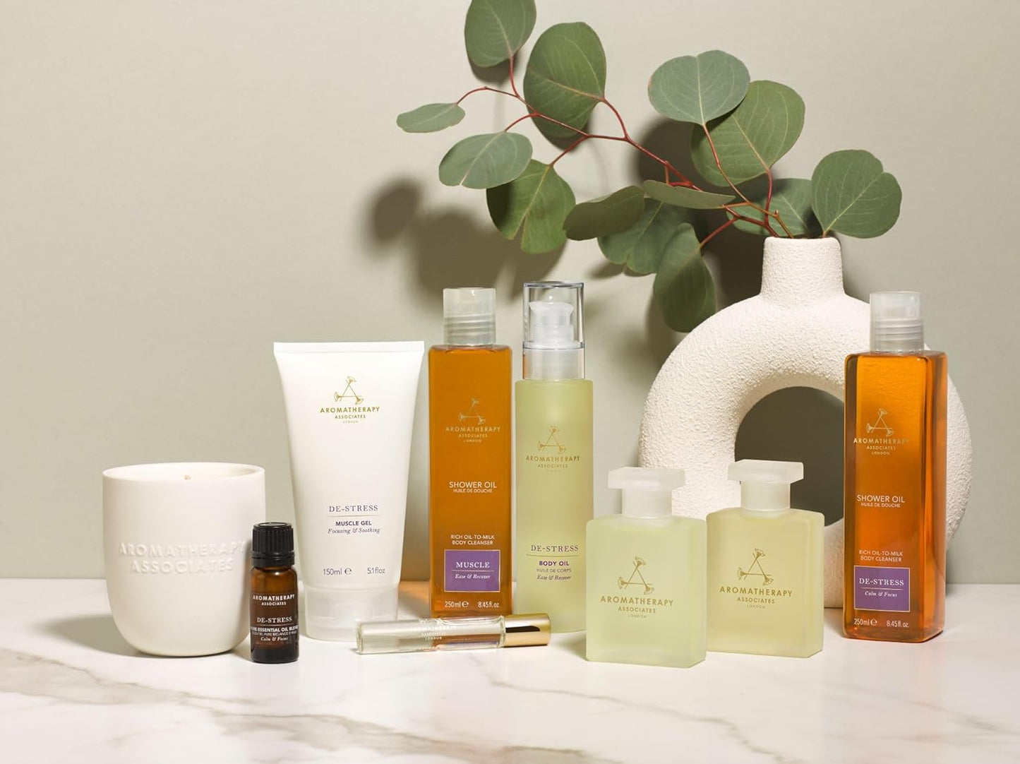 Aromatherapy Associates Essential Oil Blends – Luxury Shower and Body Oils for Dry Skin, Daily Aromatherapy Care for Men & Women, 10-Pack (0.10 fl oz Each) in Decorative Gift Box