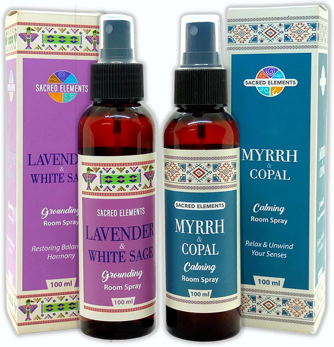 Sacred Element's Myrrh Copal, Lavender & White Sage Auric Room Spray – Pack Of 2 (6.6 oz Each) | Restoring Balance | Harmony | Relax And Unwind Your Senses.
