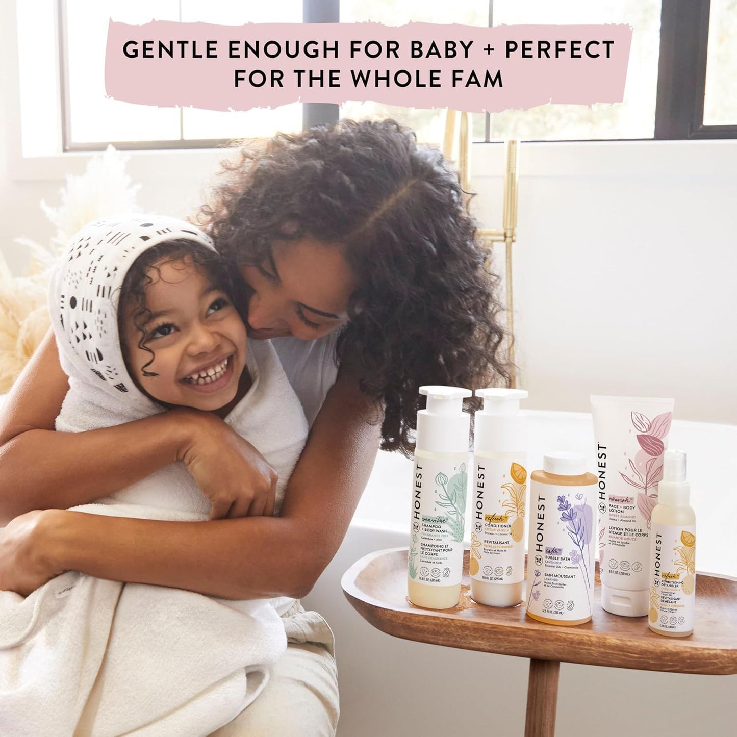 The Honest Company Babe's Mini Must Haves Gift Set Travel Size Hypoallergenic Lavender Bathtime Essentials Shampoo Body Wash (2 fl oz) Face Lotion (1 Bubble Bath