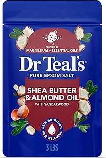 Dr Teal's Epsom Salt Magnesium Soak, Soften & Moisturize with Shea Butter & Almond Oil, 3 lbs
