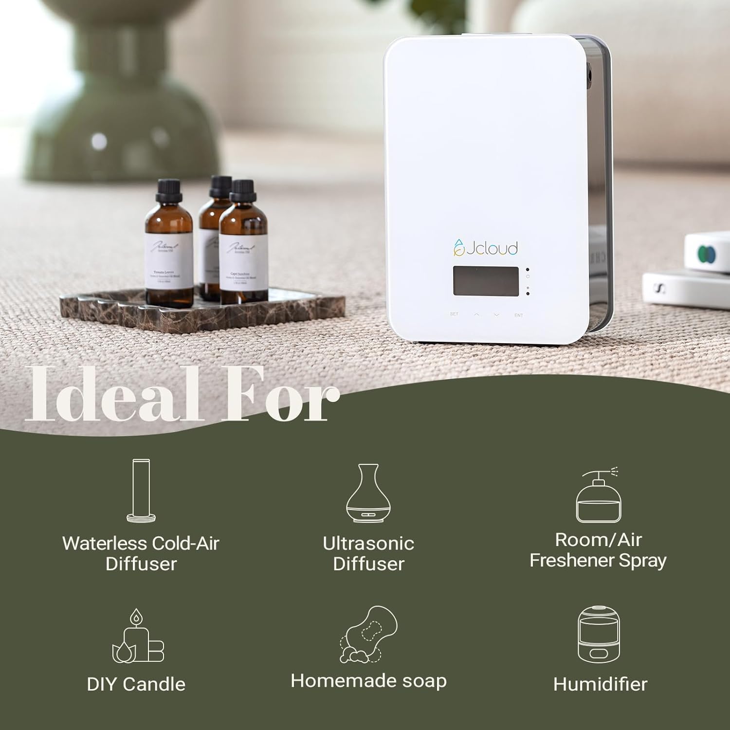 JCLOUD Pine Eucalyptus Hotel Diffuser Oil – Lemon, Eucalyptus & Cedar - Hotel Essential Oil Luxury Long Lasting Aromatherapy Fragrance in Glass Bottle, 100mL