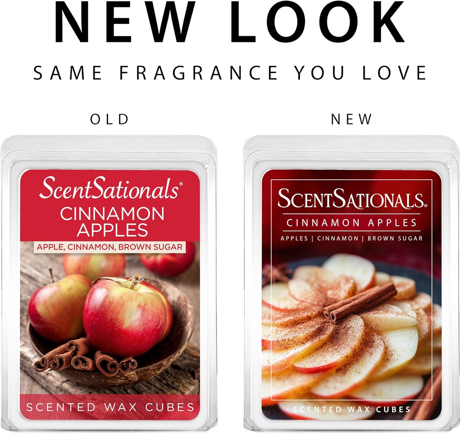 ScentSationals Cinnamon Apples Scented Wax Melts - Apple, Cinnamon, & Brown Sugar, 10oz (24 Cubes)