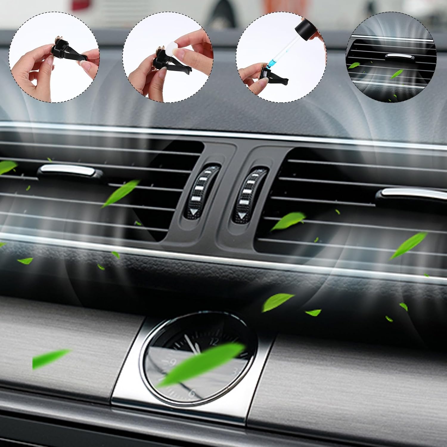 Gjinxi 100 Pcs Car Air Freshener Refill Felt Pads, 16 mm Unscented Essential Oil Perfumes Refill Pads Car Air Vent Clip Replacement Pads for Home, Car Use