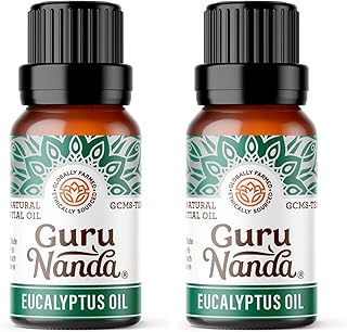 GuruNanda Eucalyptus Essential Oil -100% Pure, Natural and Undiluted Aromatherapy Oil for Diffusers - Aids in Congestion Relief - Perfect for Massages (0.5 Fl Oz) (Pack of 2)