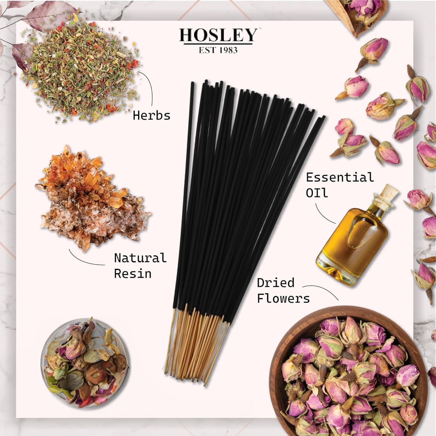 Hosley 480-Pack Assorted Incense Sticks Gift Set – 12 Fragrances Including Nag Champa, Lavender & Dragon’s Blood – Long Lasting Aromatherapy Incense for Meditation, Yoga & Home Fragrance