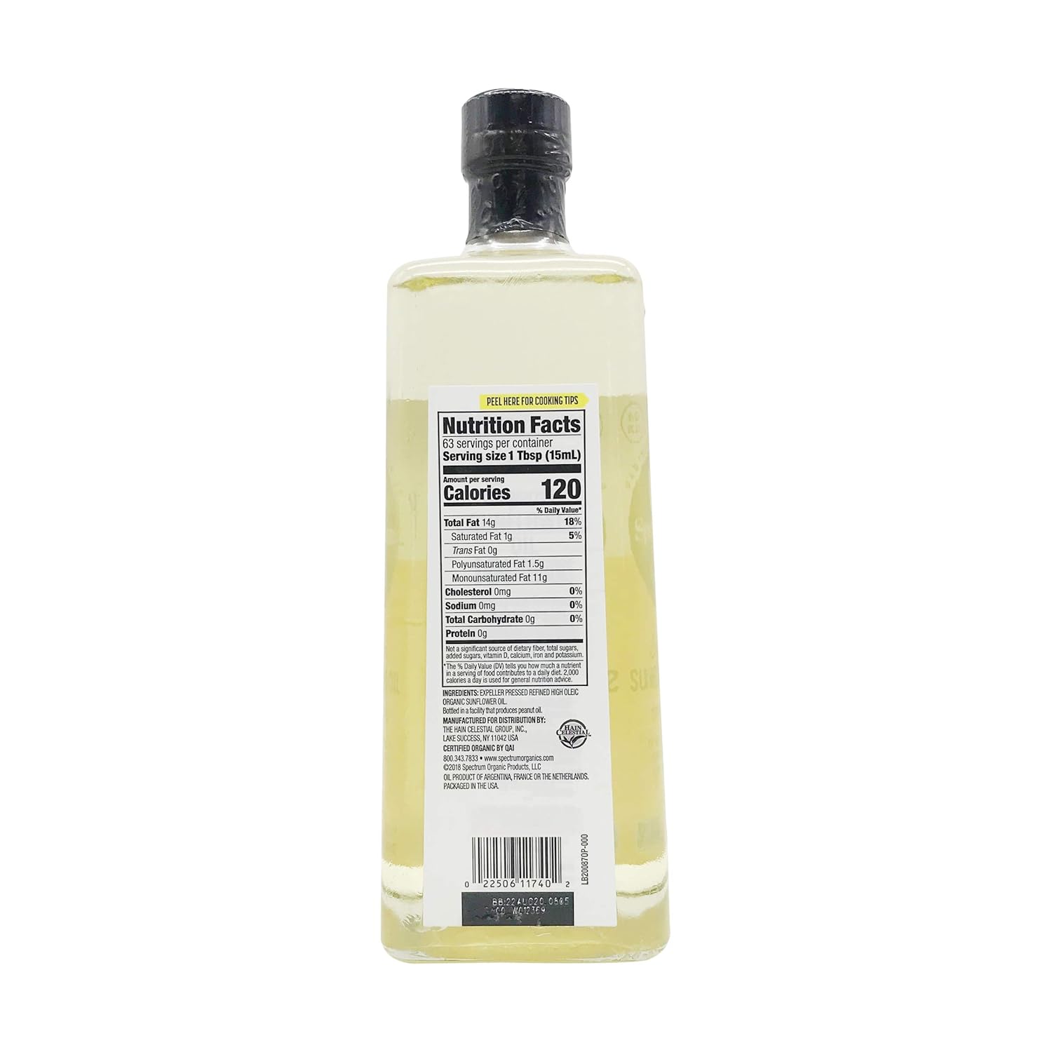Spectrum Naturals Organic Hi Heat Sunflower Oil, 32 Ounce