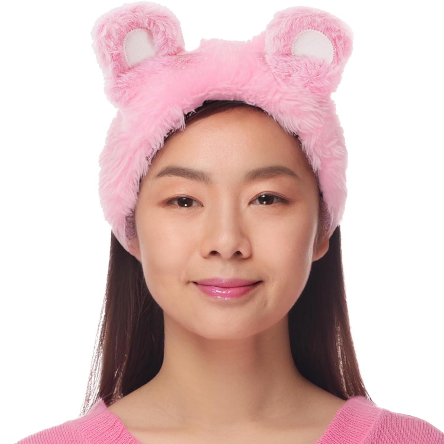 Care Bears Skincare Headband, Cheer Bear Pink Spa Hair Band with 3D Ears for Face Wash, Makeup, and Skin Care Routine