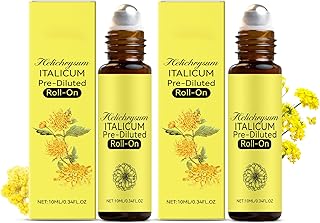 Helichrysum Oil & Castor Oil Roll On, Aromatherapy for Skin Vitality & Anti-Aging, Natural Skin Care, Pure, Organic, Moisturization, Nourishing, 2 PCS (10ML)