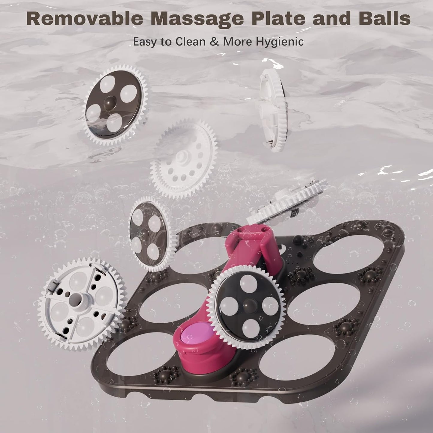Ranjova Foot Spa Electric Rotary Massage, with Color Touch Screen and Remote Control, Foot Bath Massager with Heat, Bubble, Adjustable Temp, and 24 Motorized Shiatsu Massage Balls (Dark Grey)
