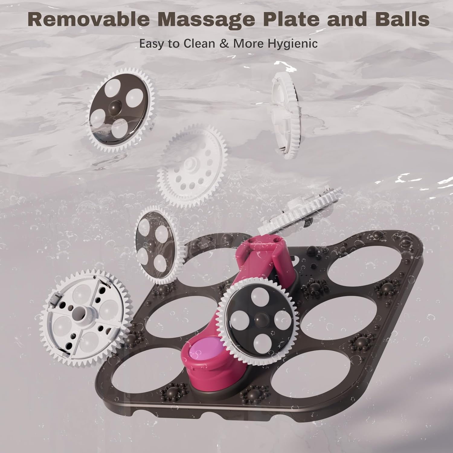 Ranjova Foot Spa Electric Rotary Massage, with Color Touch Screen and Remote Control, Foot Bath Massager with Heat, Bubble, Adjustable Temp, and 24 Motorized Shiatsu Massage Balls (Dark Grey)