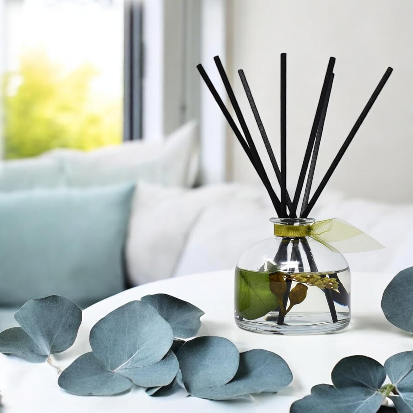 Eucalyptus Reed Diffuser Set for Home, Revive Fresh Eucalyptus, Sage, Citrus & Mint Scent Diffuser with Sticks for Bathroom Shelf Decor Accessories, Top Aromatherapy Gift for Women