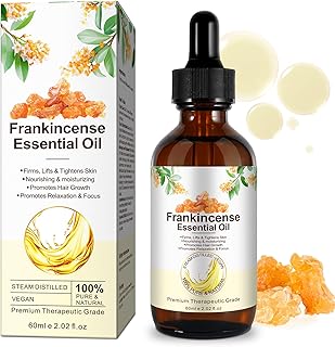Frankincense Essential Oil 60 ml - 100% Pure and Natural Frankincense Oil, for Self Care, Skin, Face, Hair, Relieving Discomfort, Calming, Massage & Relaxation, Deeply Nourishing
