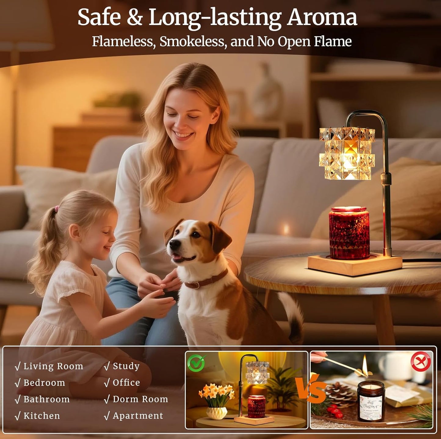 Alpharan Candle Warmer Lamp with Timer - Electric Wax Warmer for Home Desk Decor, Birthday Gifts for Women Mom Men, House Warming Gifts New Home Kitchen Office Dorm
