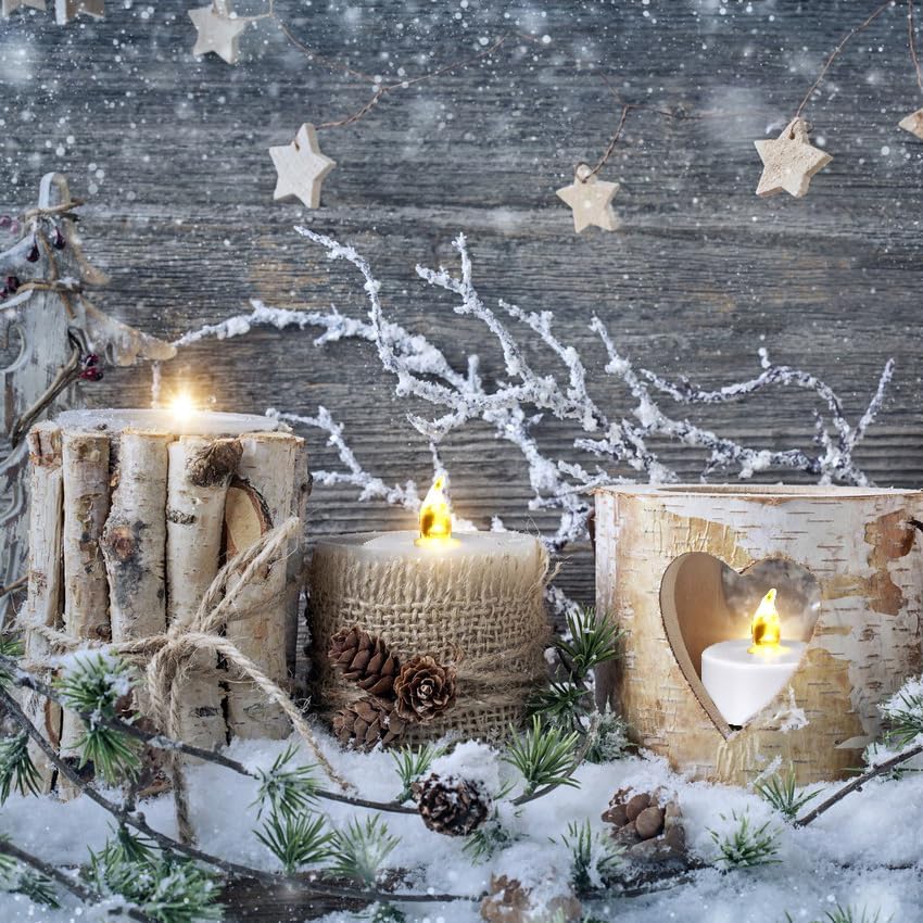 Tea Lights Candles Battery Operated with Remote Control, 12Pcs Flickering Flameless Candle with Timer, Long Lasting 400+Hours Led Electric Candle for Home Decor, Wedding, Party (WarmYellow)