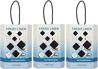 Fresh Linen Scented Sachets, 3 Pack Hanging Closet Deodorizer for Drawers, Wardrobes, Bags, Suitcases and Small Spaces