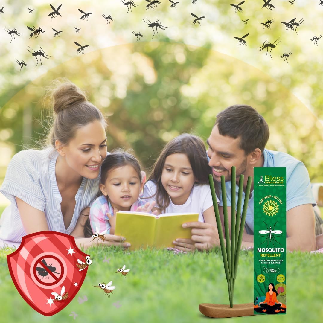 Bless-International-Mosquito-Repellent-Incense-Sticks-75-PCS Natural-Organic-Plant-Based-Lemongrass-Citronella-Rosemary-Ingredients-Pet-Safe Bug-Insect-Barrier-for-Yard-Garden-Lawn-Camping-Fishing